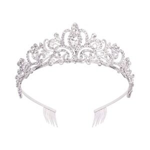 Bridal Silver Crystal Bridal Tiara Crown Headband Princess Elegant Crown Combs‎